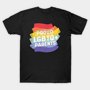 Proud LGBTQ Parents Pride LGBTQ Gay LGBT Ally Rainbow T-Shirt